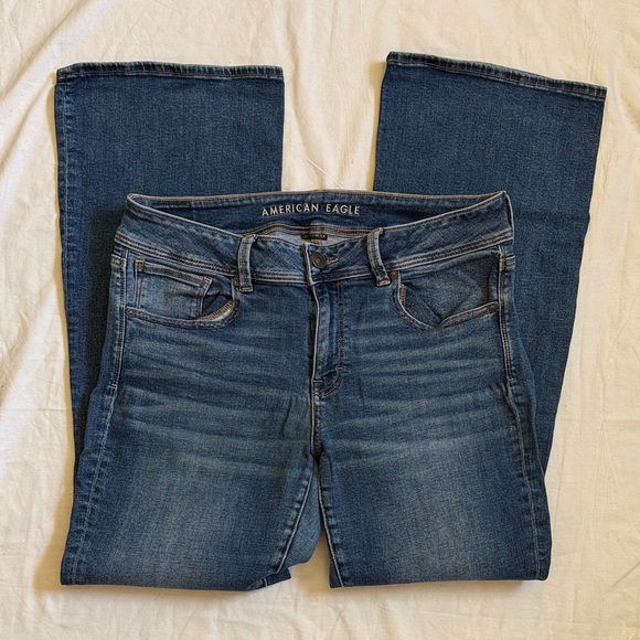 American Eagle Outfitters Denim - American Eagle Outfitters Women's Dark Blue kick boot flare wide leg Jeans